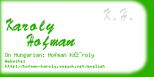 karoly hofman business card